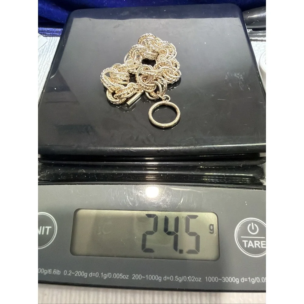 925 Sterling Silver Vintage Multi Chain Link Bracelet